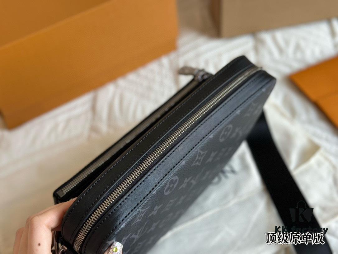 692f13e94ecd253cf10791de Top Quality Original LV Men's Triple Combo Black Warrior Three-Piece Set Trio Messenger Bag