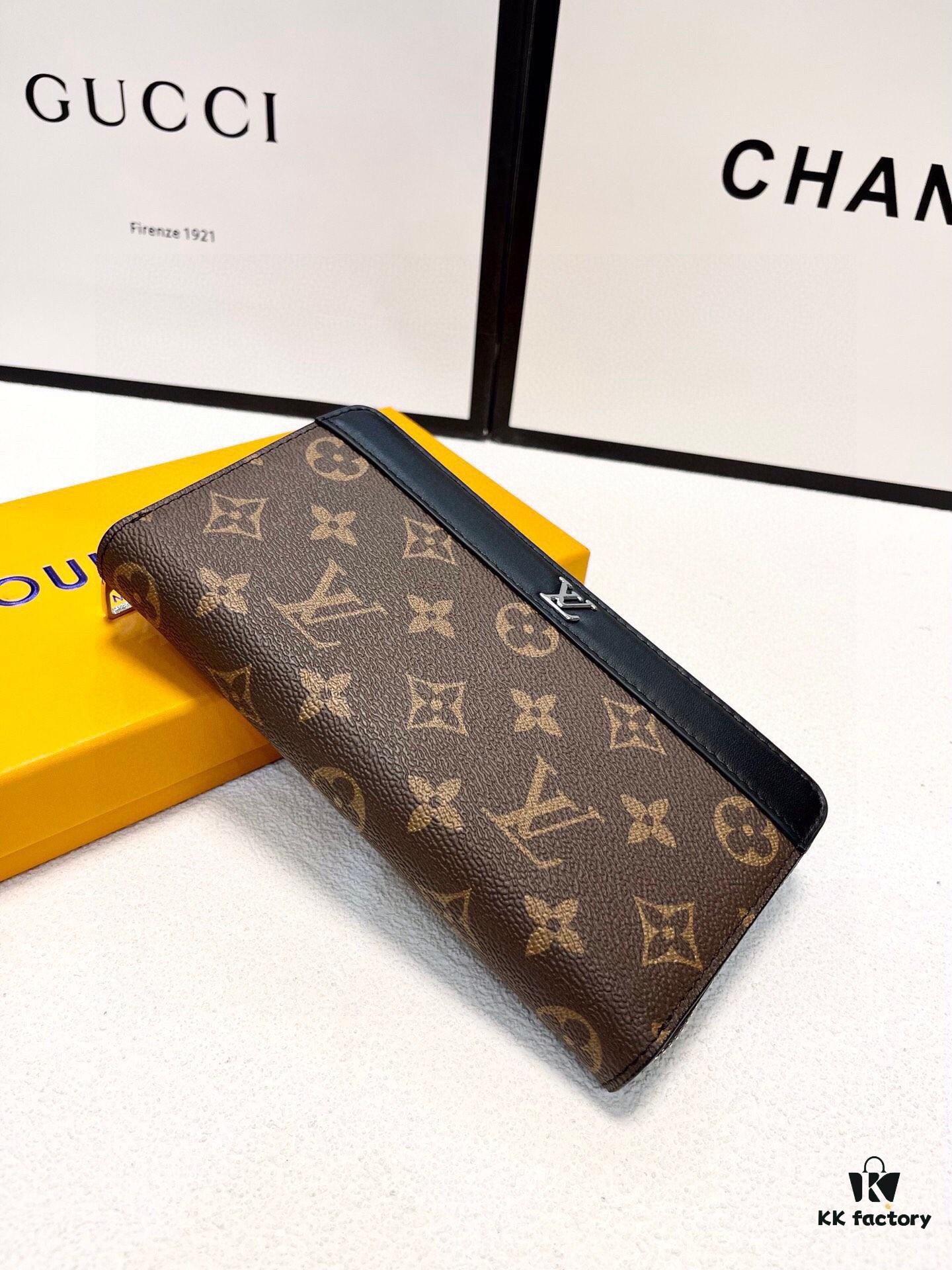 LV New Men's Hand Bag Black 21x11 Genuine Top Layer Cowhide Leather Multi-Card Large Capacity Wallet