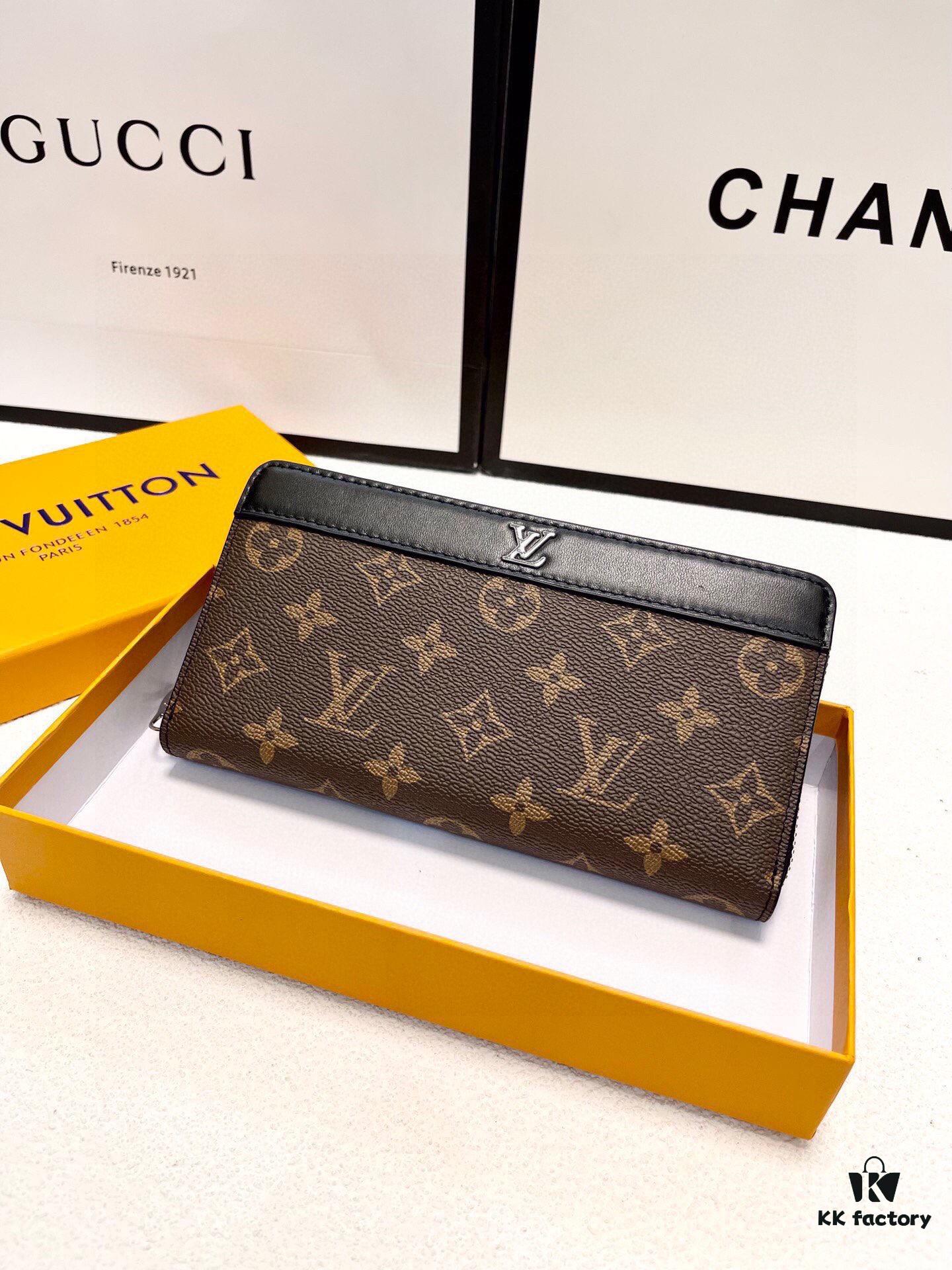 LV New Men's Hand Bag Black 21x11 Genuine Top Layer Cowhide Leather Multi-Card Large Capacity Wallet