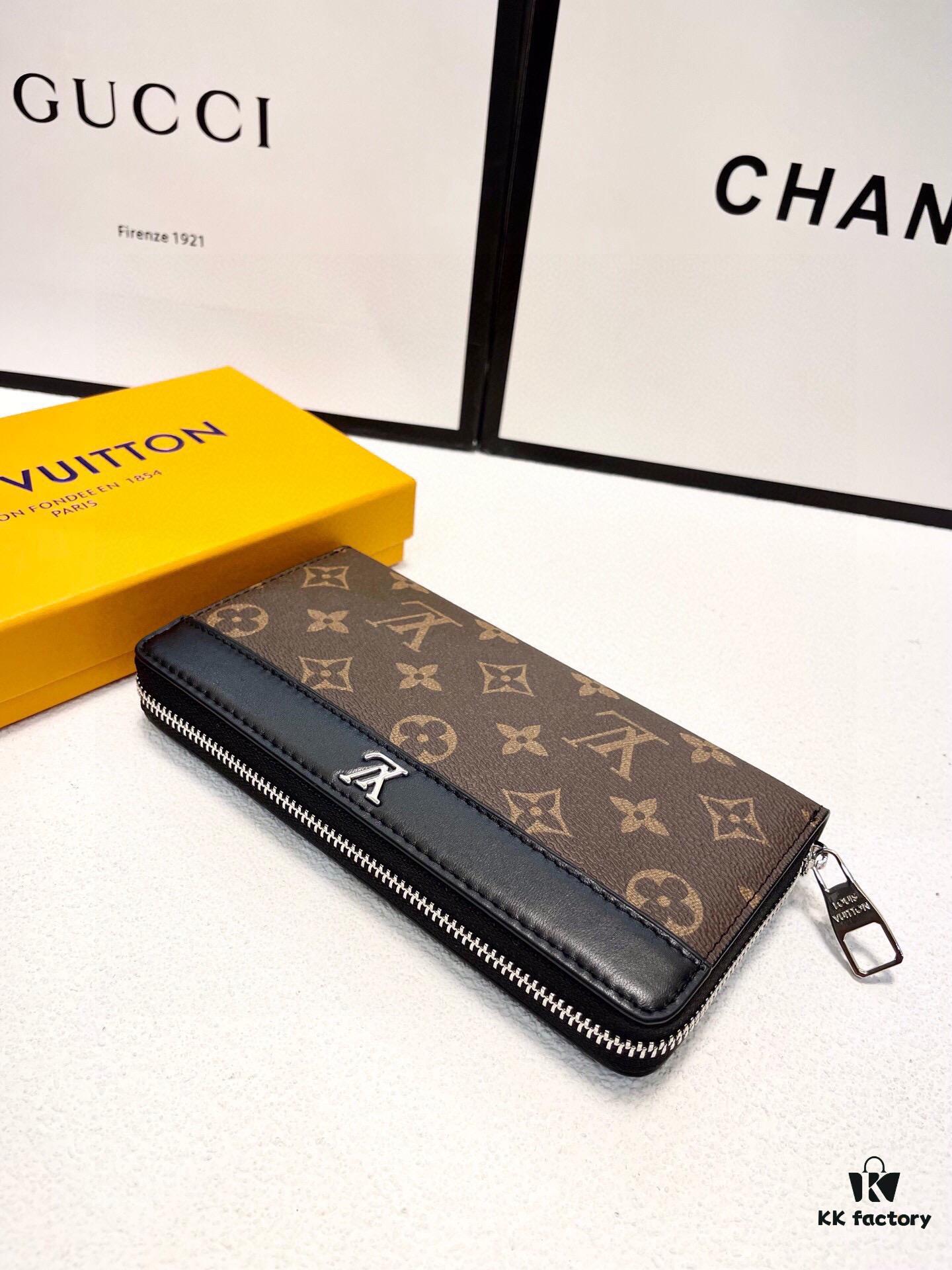 LV New Men's Hand Bag Black 21x11 Genuine Top Layer Cowhide Leather Multi-Card Large Capacity Wallet