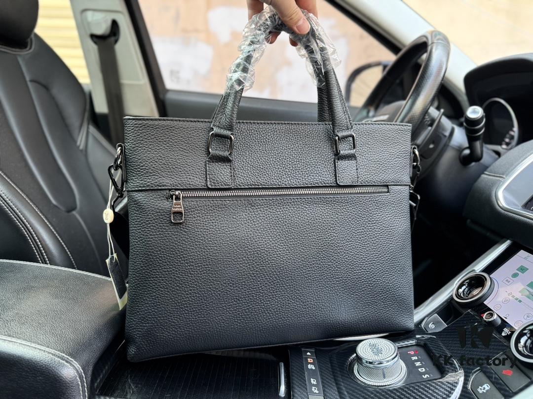 692f14194ecd253cf107923e High-End New Arrival 'Louis Vuitton' LV Briefcase, Men's Leather Trim Briefcase, Premium Imported Original Fabric, High-Definition Metal Logo, Smooth Zippers, Fine Edging, Exquisite Craftsmanship