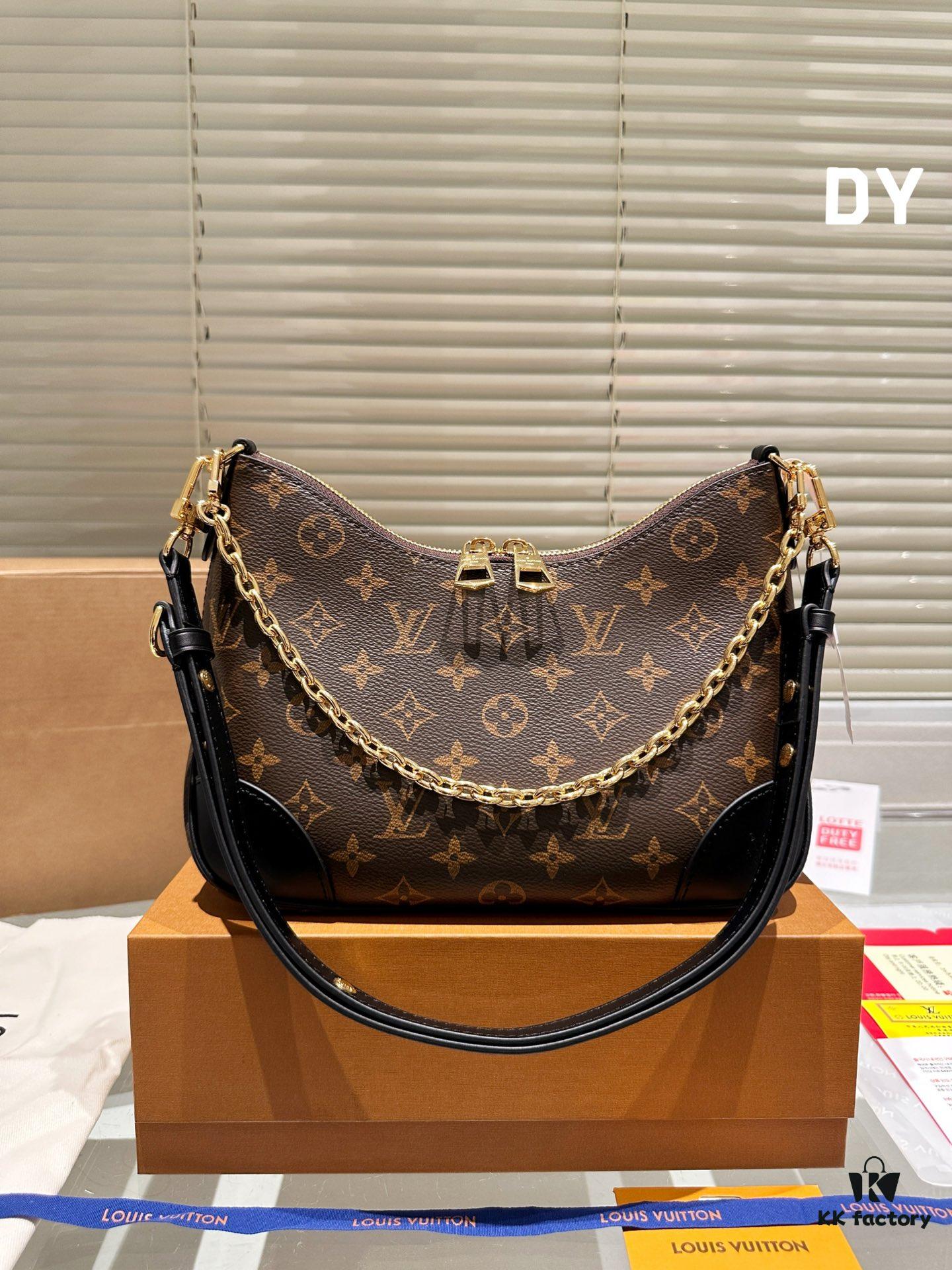 692f145a4ecd253cf107929b Top Quality Original Order Pure Cowhide Full Steel Hardware LV Boulogne Messenger Bag Horn Bag