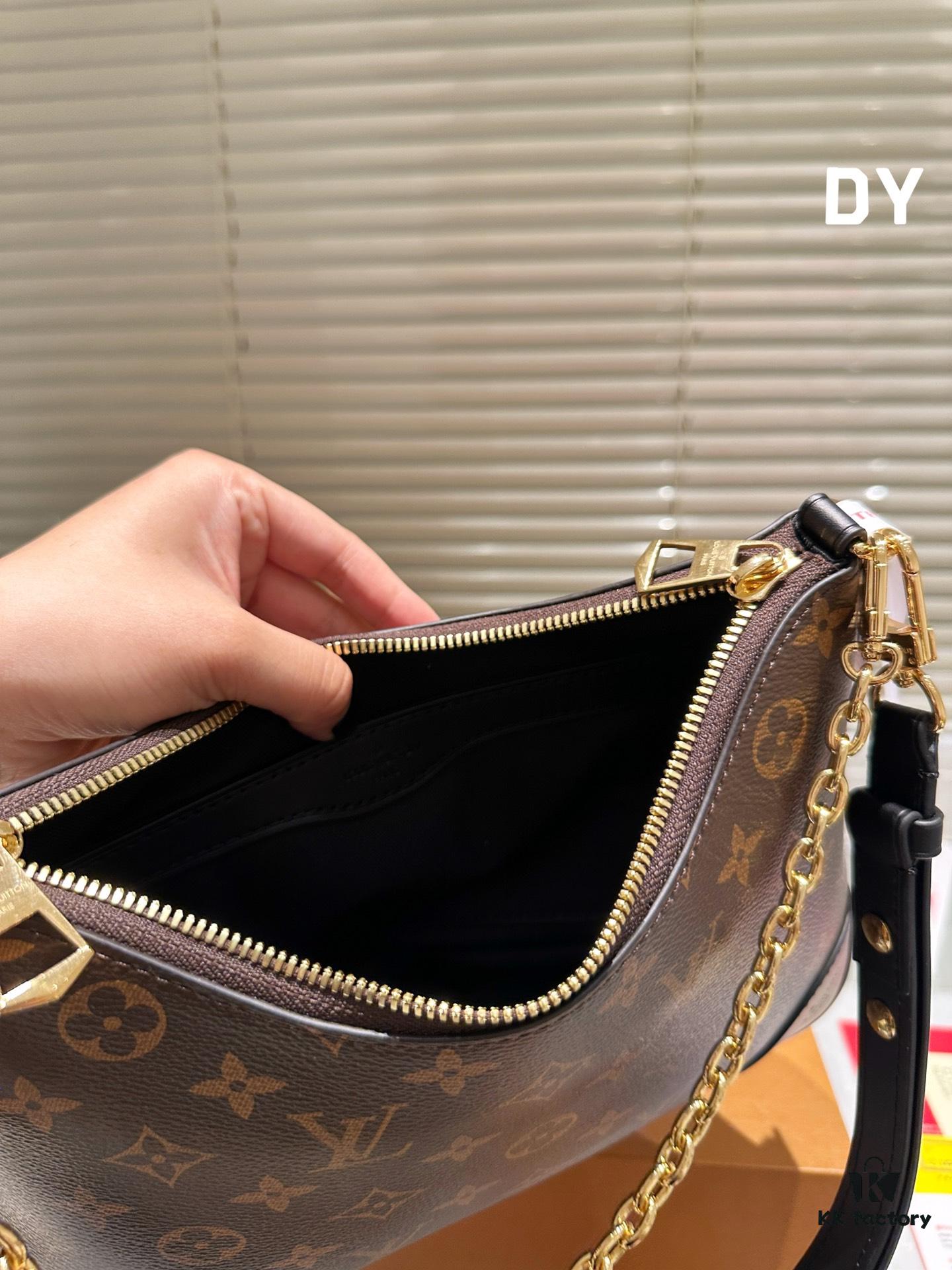 692f145c4ecd253cf107929e Top Quality Original Order Pure Cowhide Full Steel Hardware LV Boulogne Messenger Bag Horn Bag