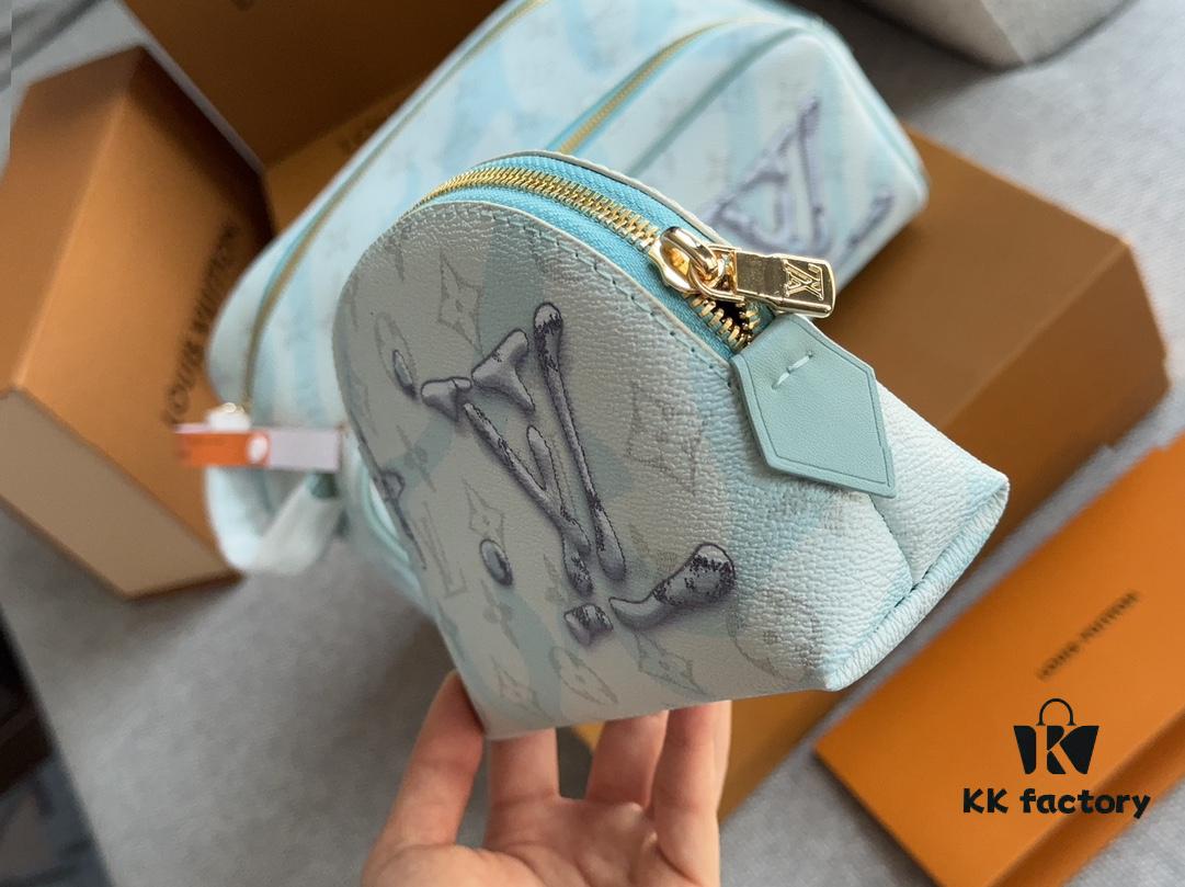 692f14674ecd253cf10792b4 L Brand Makeup Bag, 26*16cm, Dual-Zip Travel Toiletry Case