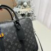 692f146e4ecd253cf10792c1 LV Men's Briefcase, Can Be Worn Crossbody or Carried by Hand, Spacious Capacity for Documents and Laptop, Black Classic Style, Extremely Durable Material, Ideal Choice for Business Men, Model D-112, Size 34x7x27 cm, Foldable Box