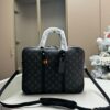 692f146f4ecd253cf10792c2 LV Men's Briefcase, Can Be Worn Crossbody or Carried by Hand, Spacious Capacity for Documents and Laptop, Black Classic Style, Extremely Durable Material, Ideal Choice for Business Men, Model D-112, Size 34x7x27 cm, Foldable Box