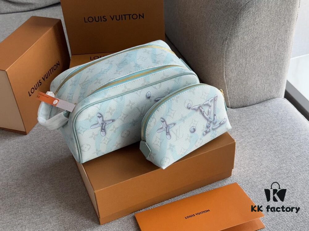 692f14704ecd253cf10792c3 L Brand Makeup Bag, 26*16cm, Dual-Zip Travel Toiletry Case