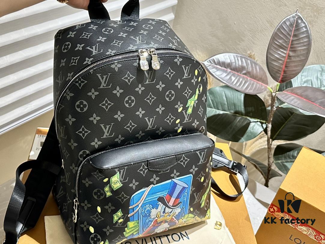 692f14714ecd253cf10792c4 Authentic LV Men's Discovery Donald Duck Graffiti Backpack in Genuine Cowhide