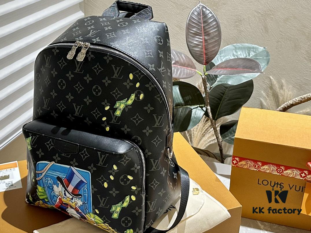 692f14714ecd253cf10792c5 Authentic LV Men's Discovery Donald Duck Graffiti Backpack in Genuine Cowhide