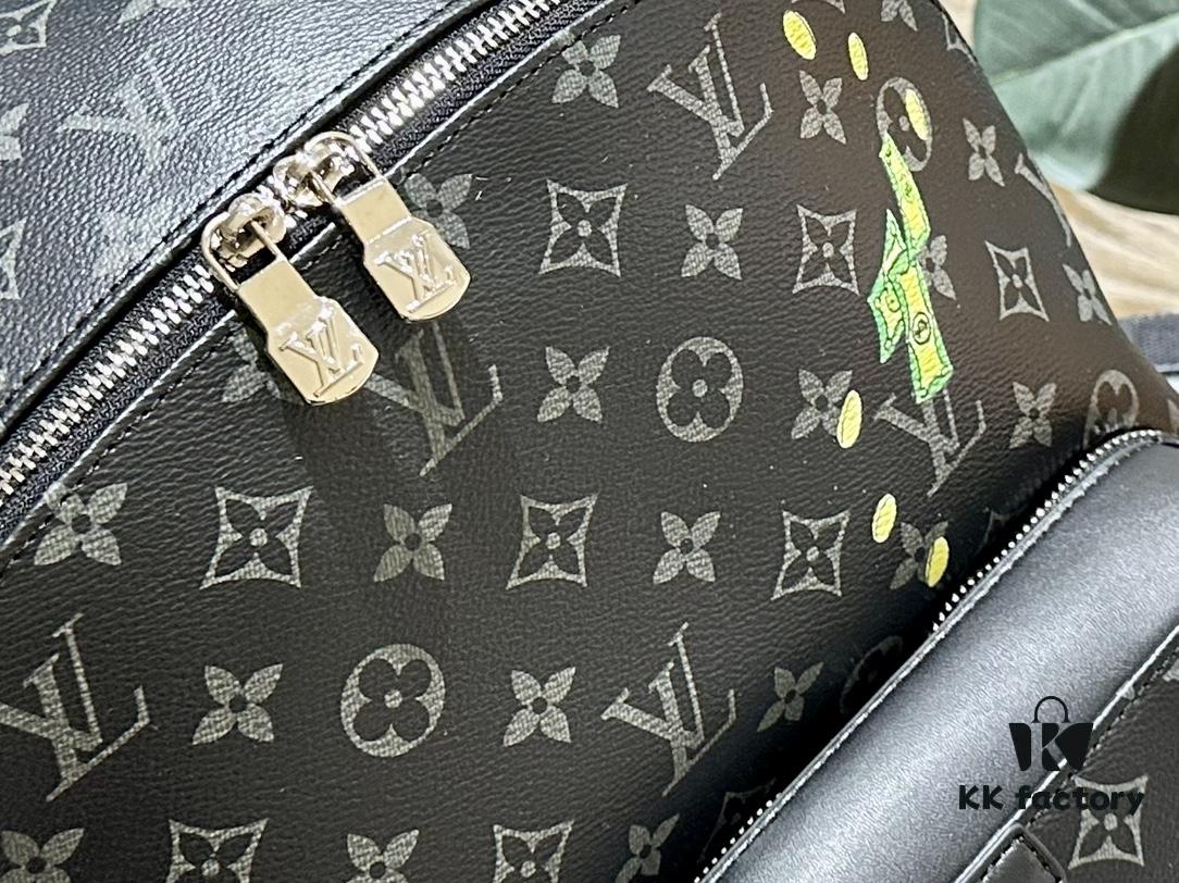 692f14724ecd253cf10792c7 Authentic LV Men's Discovery Donald Duck Graffiti Backpack in Genuine Cowhide