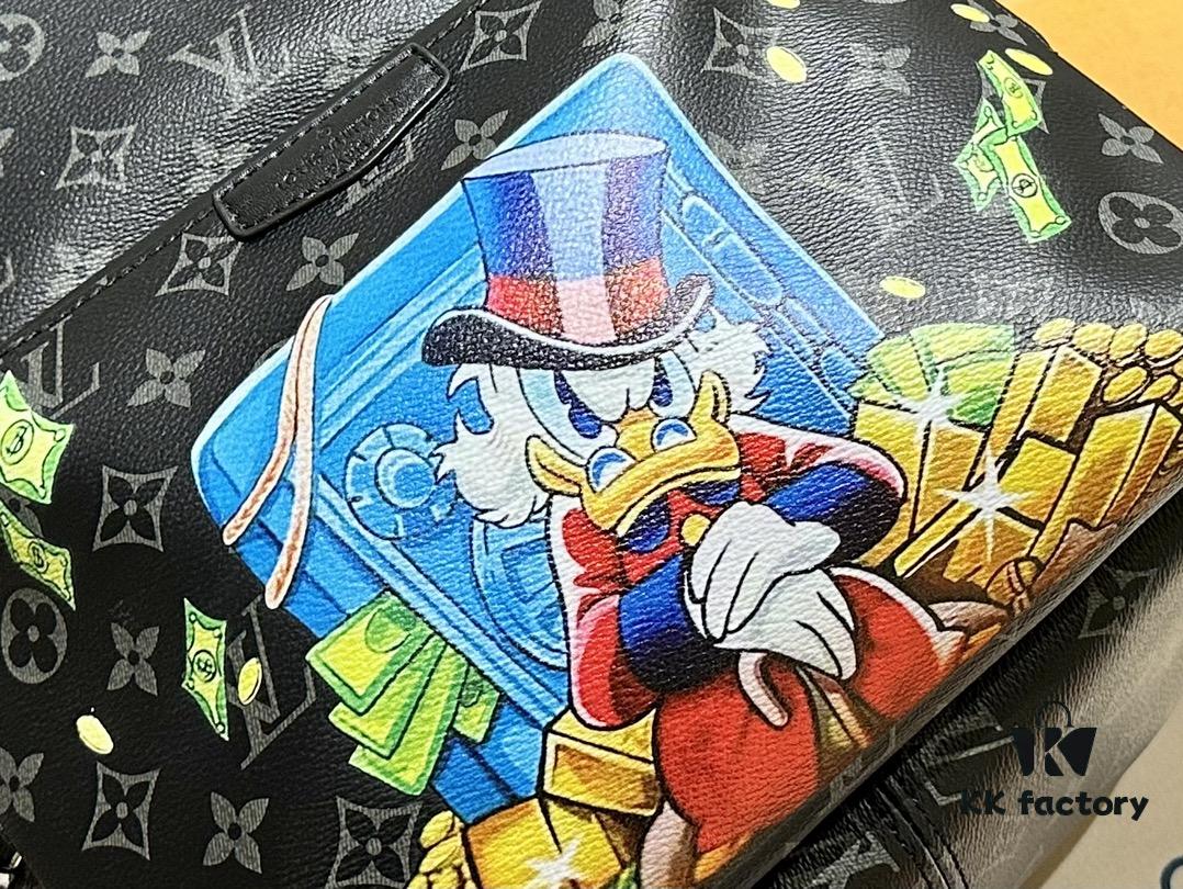 692f14744ecd253cf10792ca Authentic LV Men's Discovery Donald Duck Graffiti Backpack in Genuine Cowhide