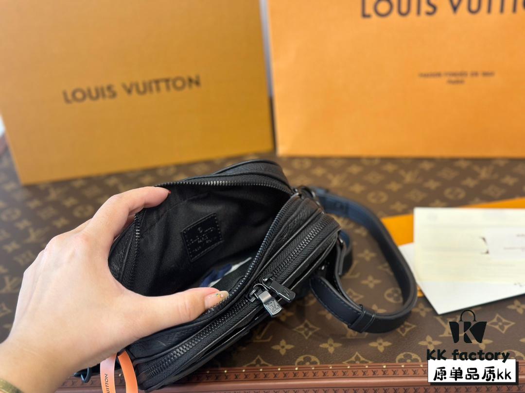 692f147b4ecd253cf10792da LV Latest Men's Camera Bag Nano Alpha Black Floral Embossing Full Set Packaging