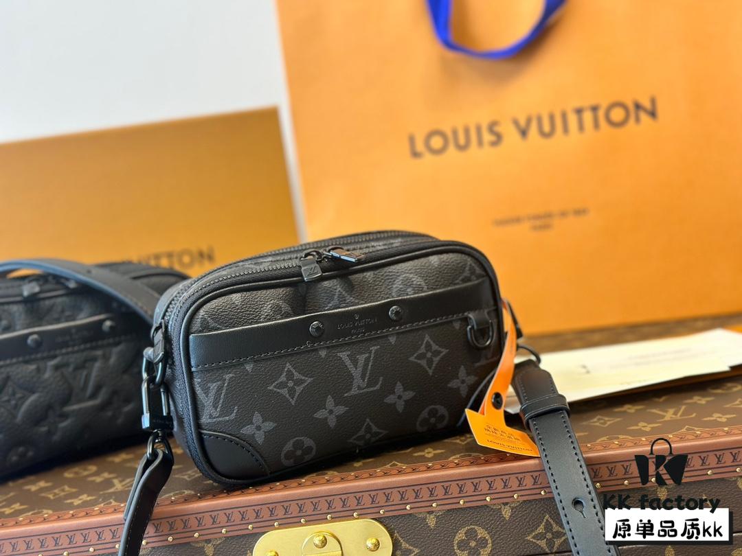 692f147d4ecd253cf10792de LV Latest Men's Camera Bag Nano Alpha Black Floral Embossing Full Set Packaging