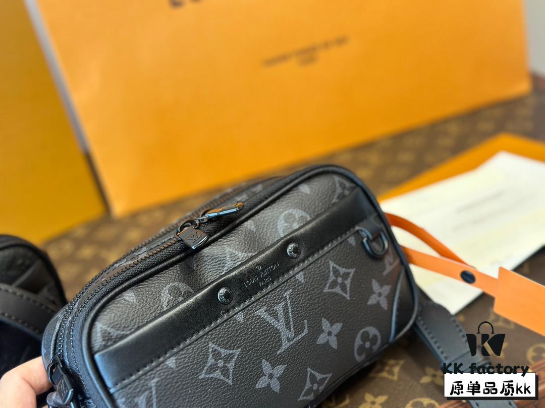 692f147e4ecd253cf10792df LV Latest Men's Camera Bag Nano Alpha Black Floral Embossing Full Set Packaging