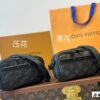 692f147e4ecd253cf10792e0 LV Latest Men's Camera Bag Nano Alpha Black Floral Embossing Full Set Packaging