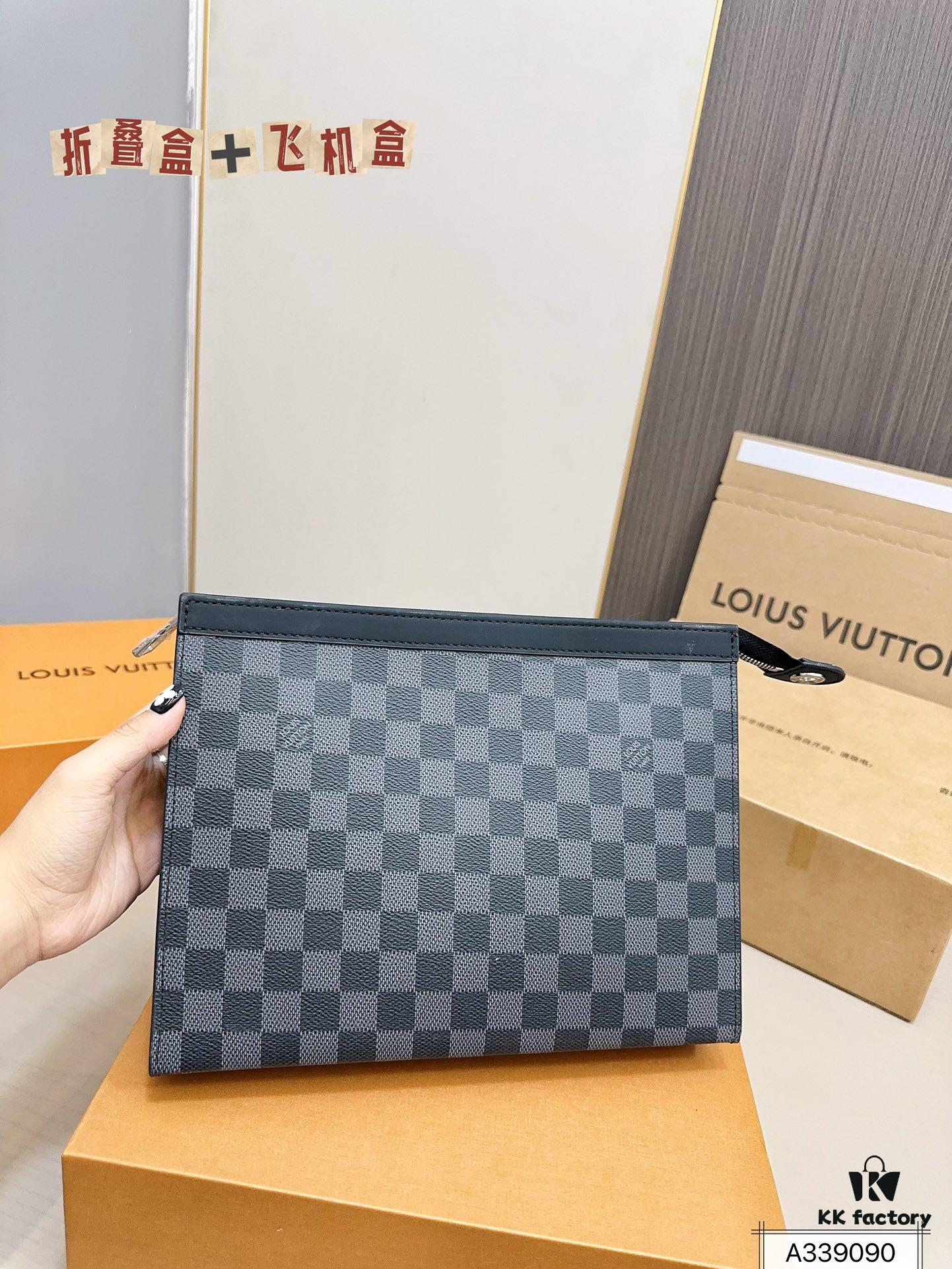 692f148c4ecd253cf10792f2 LV Men's Clutch Bag, Full Packaging, Dimensions 28 x 22