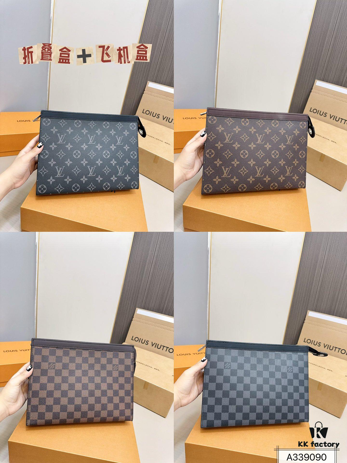 692f148c4ecd253cf10792f4 LV Men's Clutch Bag, Full Packaging, Dimensions 28 x 22