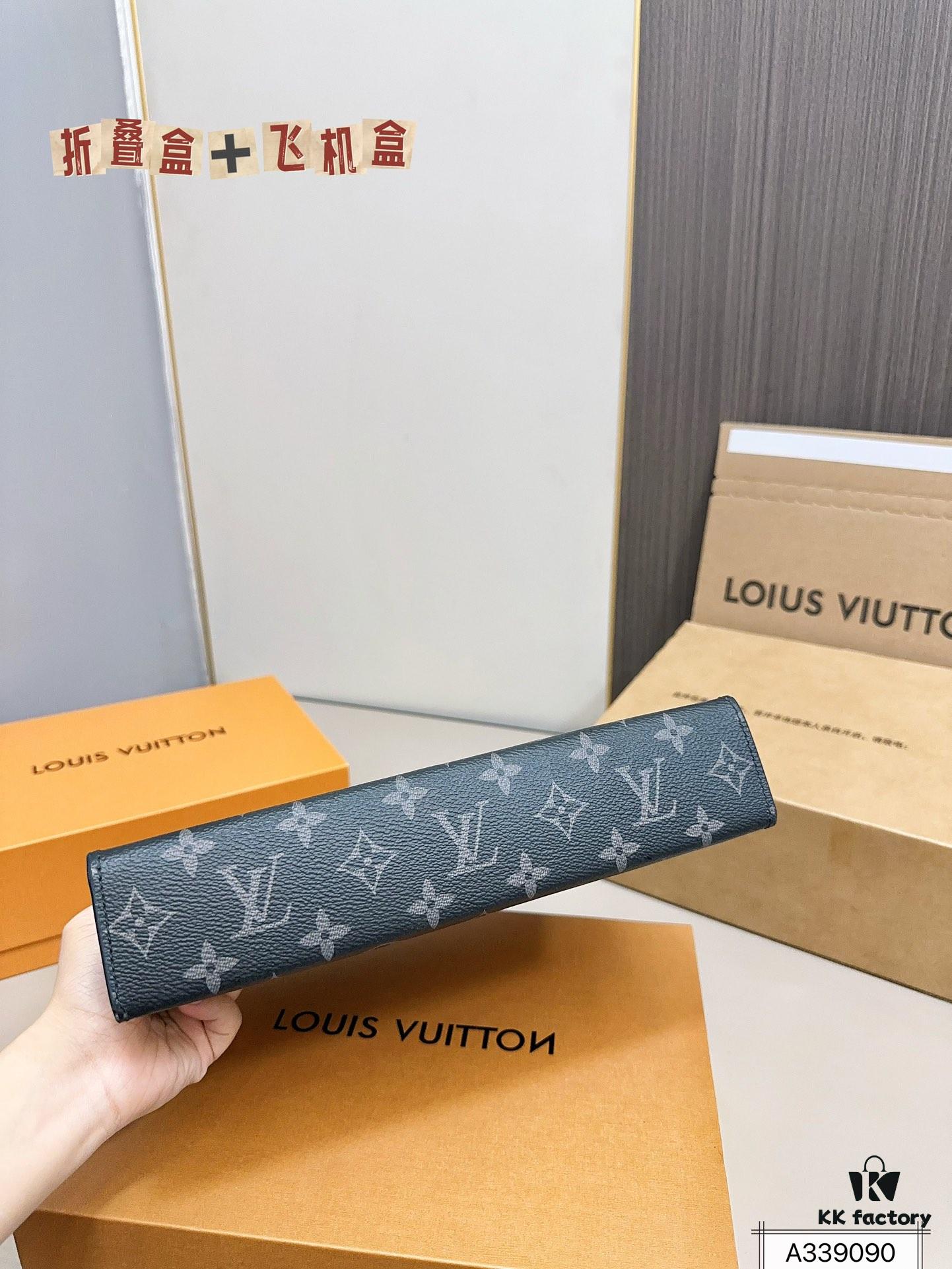 LV Men's Clutch Bag, Full Set Packaging, Dimensions 28 x 22