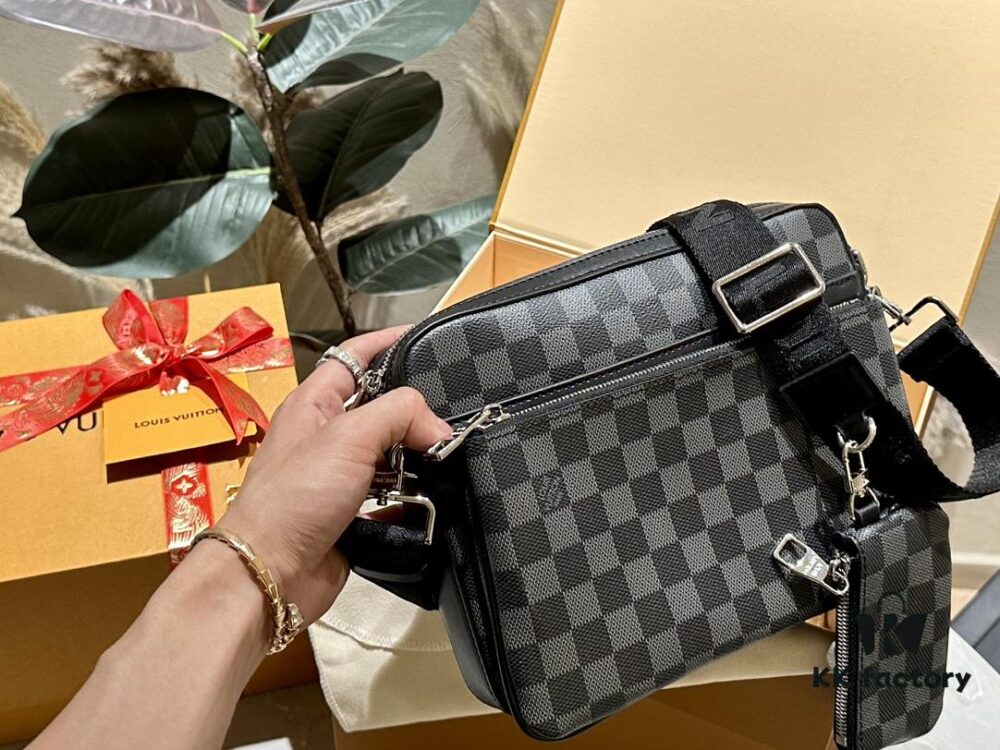 692f14984ecd253cf1079307 LV Louis Vuitton Men's Crossbody Bag, Tri-fold Design, Premium Imported Fabric, Official Website Aircraft Case Included