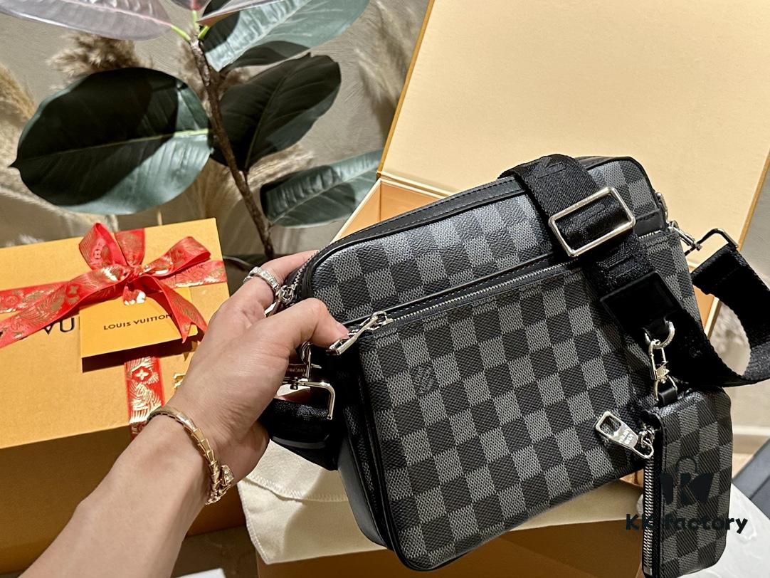 692f14984ecd253cf1079307 LV Louis Vuitton Men's Crossbody Bag, Tri-fold Design, Premium Imported Fabric, Official Website Aircraft Case Included