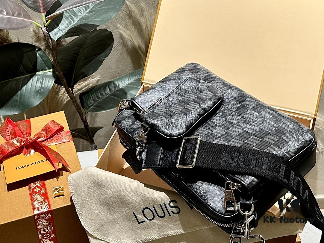 692f14994ecd253cf1079309 LV Louis Vuitton Men's Crossbody Bag, Tri-fold Design, Premium Imported Fabric, Official Website Aircraft Case Included