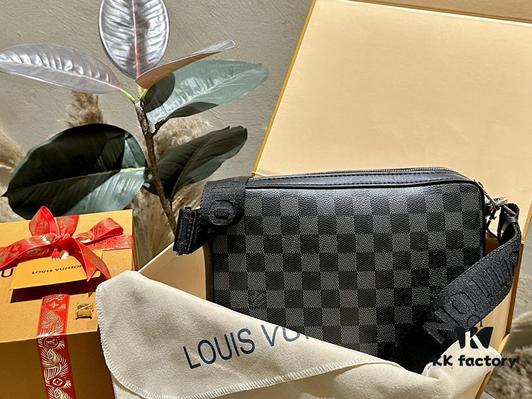 692f149b4ecd253cf107930c LV Louis Vuitton Men's Crossbody Bag, Tri-fold Design, Premium Imported Fabric, Official Website Aircraft Case Included