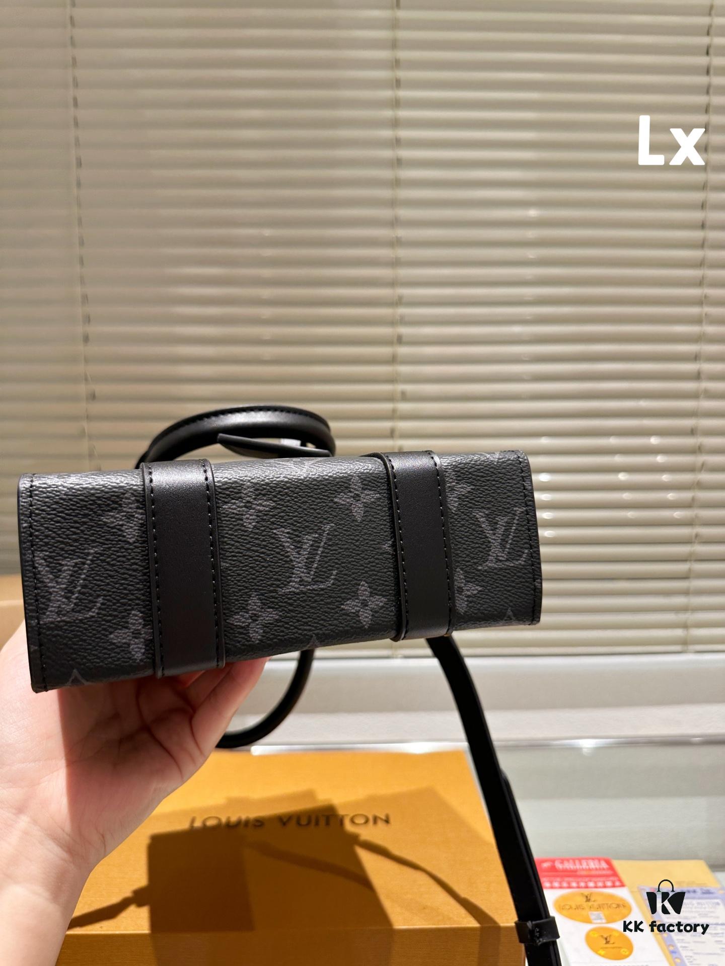 LV Men's Sac Plat VOYAGER Tote Bag with Foldable Box and Airplane Packaging