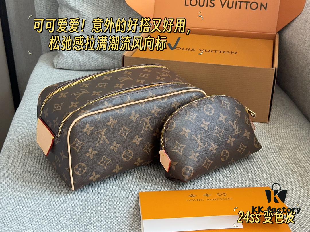 692f14cc4ecd253cf1079359 L Brand Makeup Bag, 26*16cm, Double Zipper Toiletry Pouch, Ideal for Travel, Unisex Design