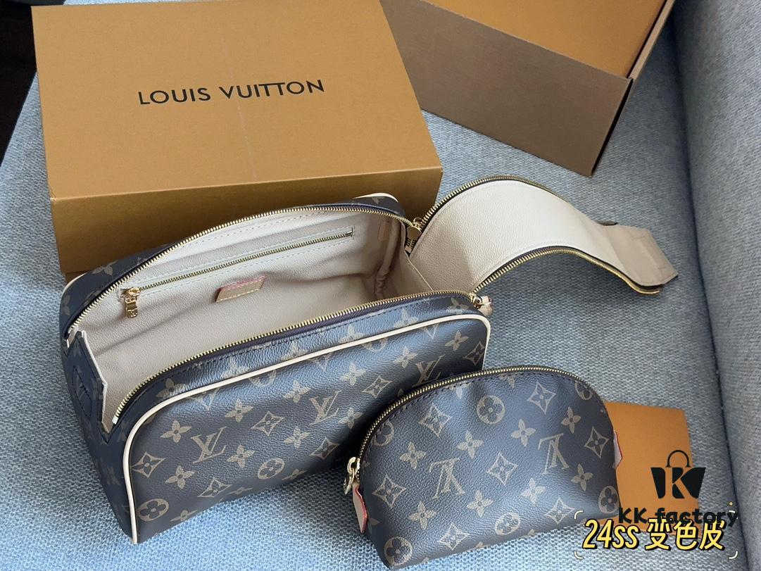 692f14cf4ecd253cf1079361 L Brand Makeup Bag, 26*16cm, Double Zipper Toiletry Pouch, Ideal for Travel, Unisex Design