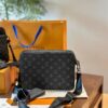 692f14e24ecd253cf1079388 Embossed Cowhide Black Monogram LV Men's Trio Three-in-One Messenger Bag in Black Knight Style