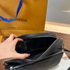 692f14e54ecd253cf107938c Embossed Cowhide Black Monogram LV Men's Trio Three-in-One Messenger Bag in Black Knight Style