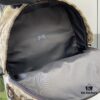 Gucci Logo Medium Backpack in Beige and Ebony GG Canvas with Original Green Gift Bag