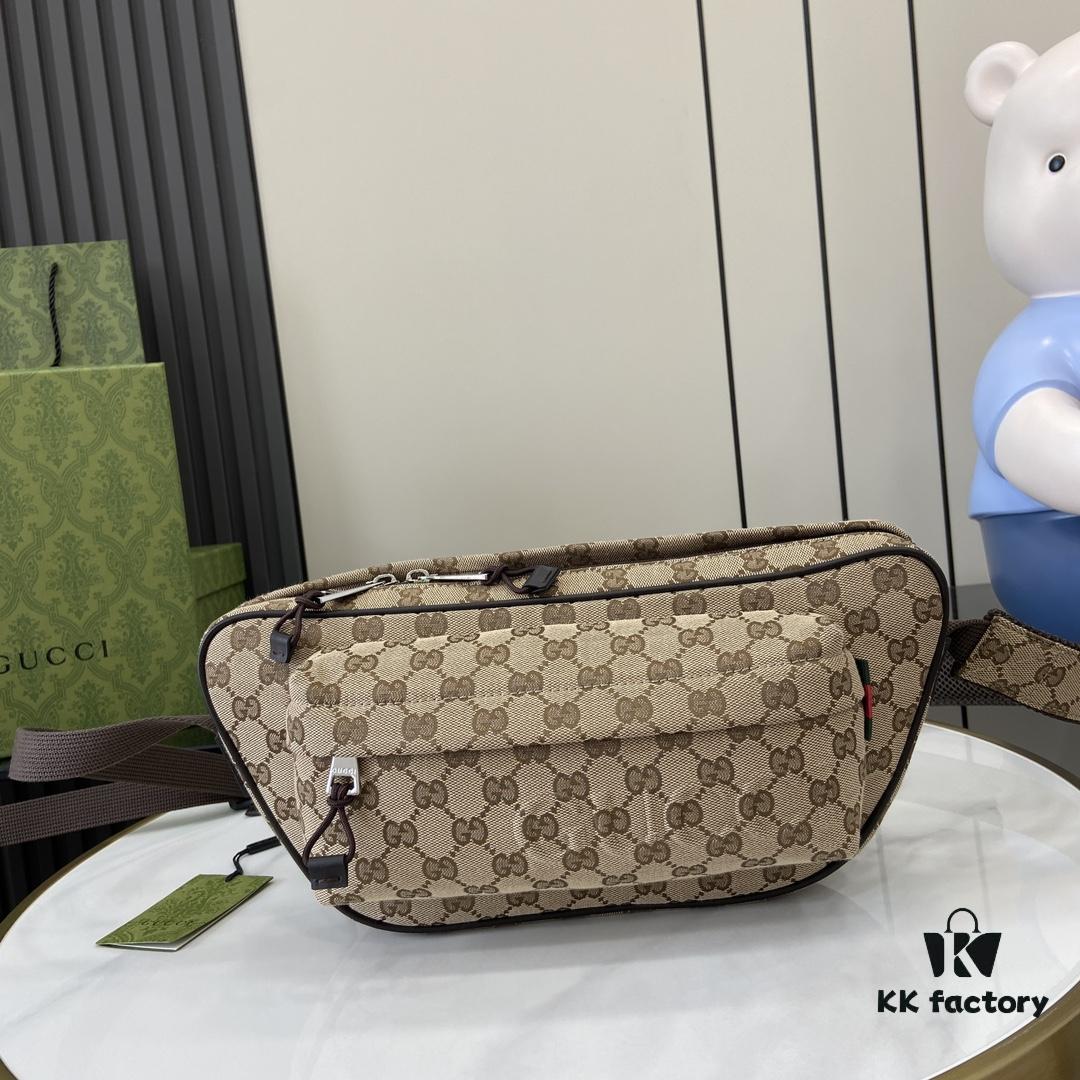 692f15574ecd253cf1079461 Small GG Crossbody Bag in Beige and Ebony GG Canvas with Brown Trims