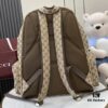 692f15574ecd253cf1079462 Gucci Logo Large Backpack in Beige and Ebony GG Canvas with Original Green Gift Bag
