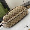 692f155a4ecd253cf1079468 Small GG Crossbody Bag in Beige and Ebony GG Canvas with Brown Trims
