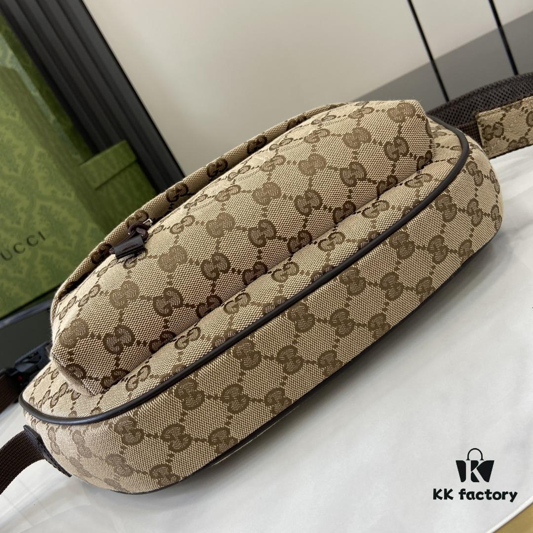 692f155a4ecd253cf1079468 Small GG Crossbody Bag in Beige and Ebony GG Canvas with Brown Trims