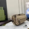 692f155b4ecd253cf107946b Small GG Crossbody Bag in Beige and Ebony GG Canvas with Brown Trims
