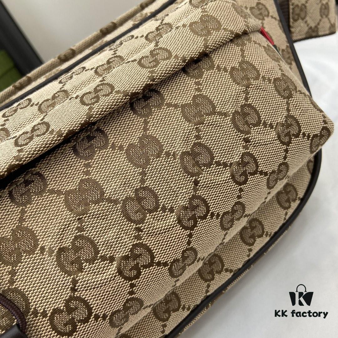 692f15604ecd253cf1079477 Small GG Crossbody Bag in Beige and Ebony GG Canvas with Brown Trims