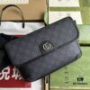 692f15644ecd253cf107947e Gucci Ophidia GG Small Waist Bag in Gray and Black GG Supreme Canvas with Palladium Hardware