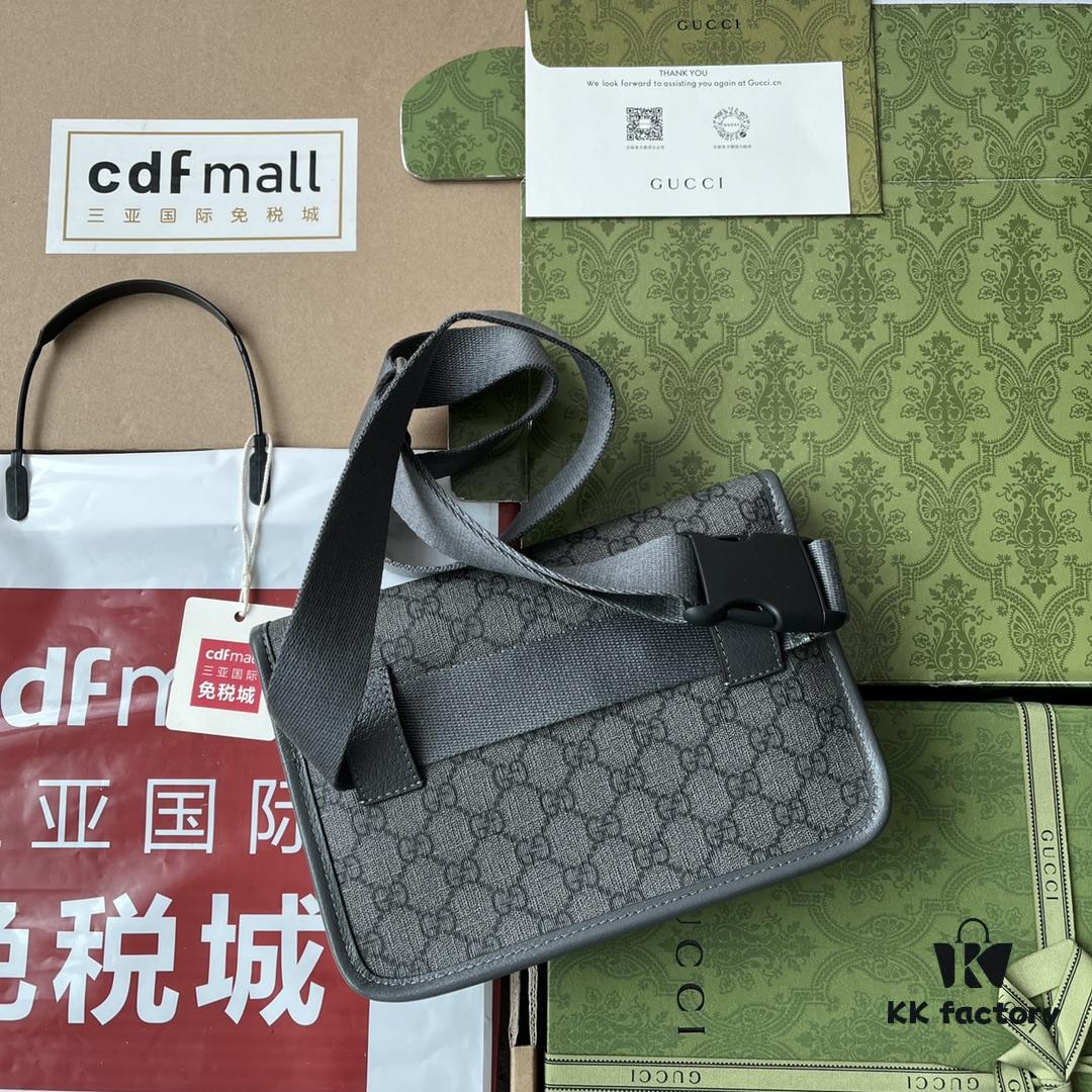 692f15684ecd253cf1079485 Gucci Ophidia GG Small Waist Bag in Gray and Black GG Supreme Canvas