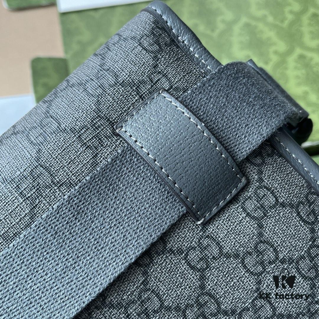 692f156a4ecd253cf107948a Gucci Ophidia GG Small Waist Bag in Gray and Black GG Supreme Canvas