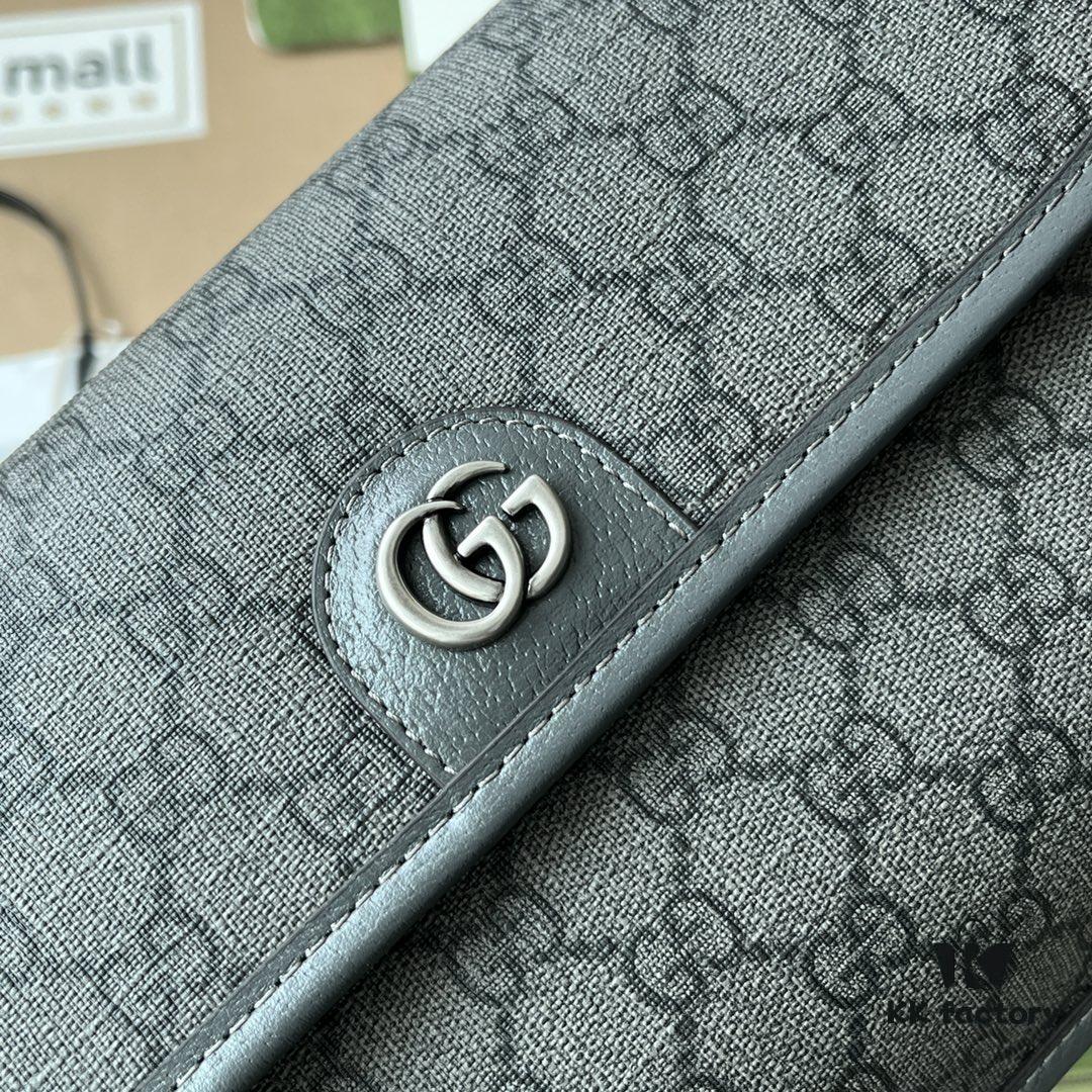 692f15714ecd253cf107949c Gucci Ophidia GG Small Waist Bag in Gray and Black GG Supreme Canvas