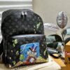 692f16385464a31cf521a51b Authentic LV Men's Discovery Donald Duck Graffiti Backpack in Genuine Cowhide