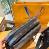 LV Men's Steamer Messenger Bag in Embossed Calfskin with Black Flower Pattern