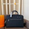 692f166c5464a31cf521a58a Hermes Men's Leather Briefcase, Can Be Worn Crossbody or Carried by Hand, Spacious for Documents and Laptops, Classic Black, Ideal for Business Men, Size 39 x 28