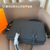 692f166d5464a31cf521a58e Hermes Men's Leather Briefcase, Can Be Worn Crossbody or Carried by Hand, Spacious for Documents and Laptops, Classic Black, Ideal for Business Men, Size 39 x 28