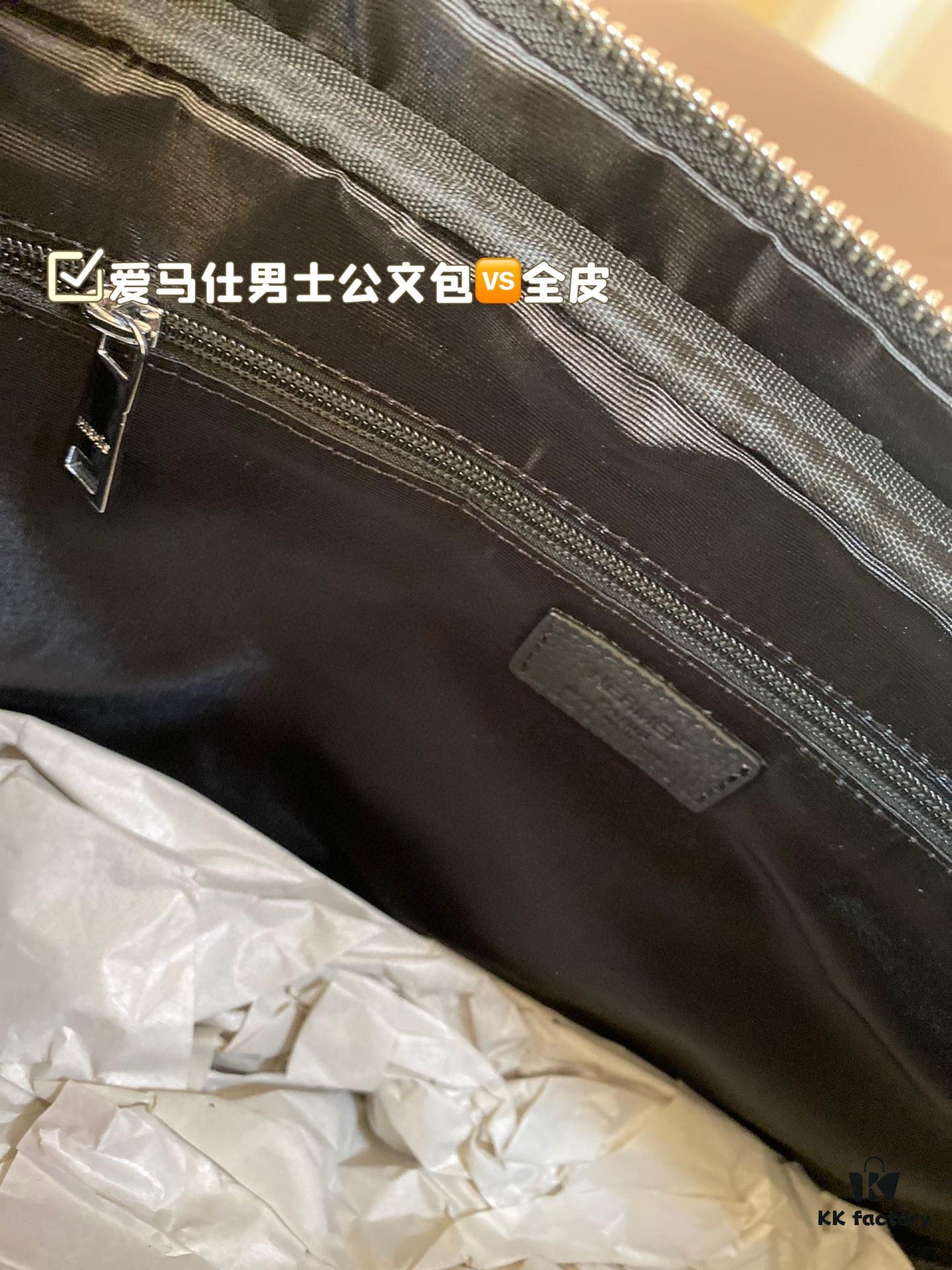692f16705464a31cf521a590 Hermes Men's Leather Briefcase, Can Be Worn Crossbody or Carried by Hand, Spacious for Documents and Laptops, Classic Black, Ideal for Business Men, Size 39 x 28