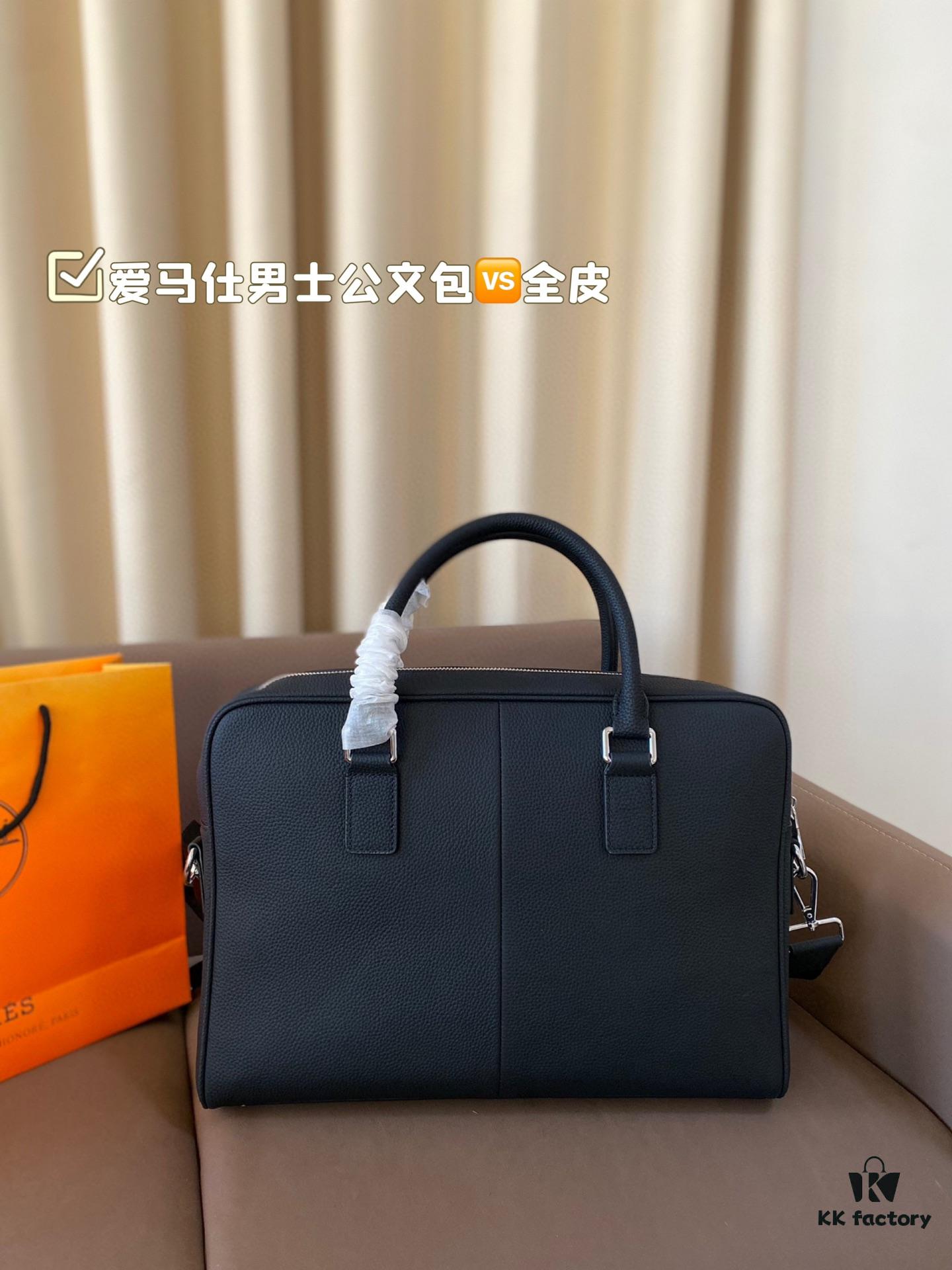 692f16715464a31cf521a592 Hermes Men's Leather Briefcase, Can Be Worn Crossbody or Carried by Hand, Spacious for Documents and Laptops, Classic Black, Ideal for Business Men, Size 39 x 28