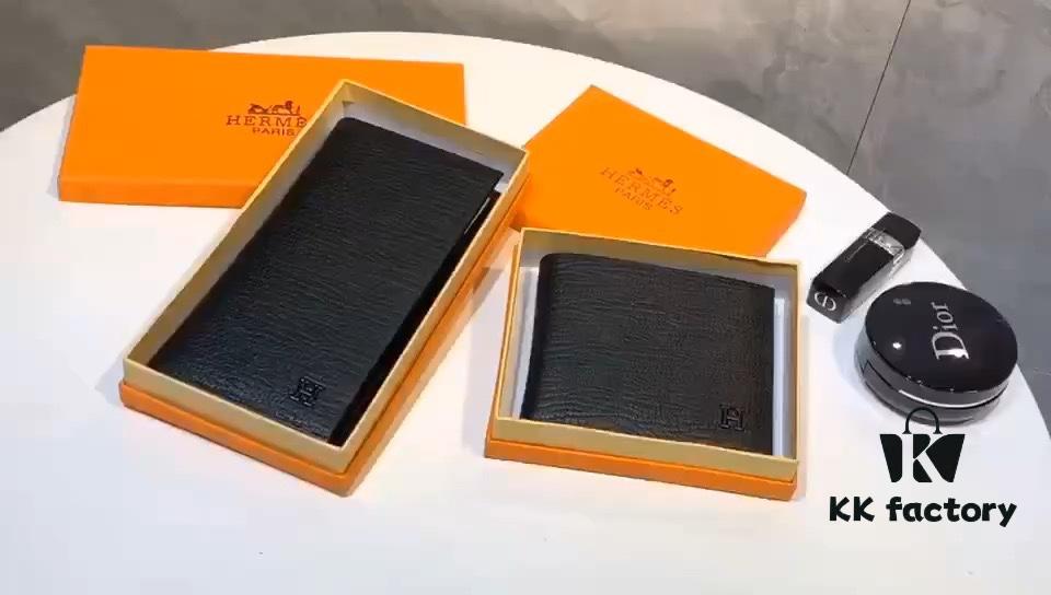 8809 Hermes Counter Hot-Selling Men's Wallet and Suit Clip Top-Grade Cowhide Inside and Out Original Quality Perfect Interior Superb