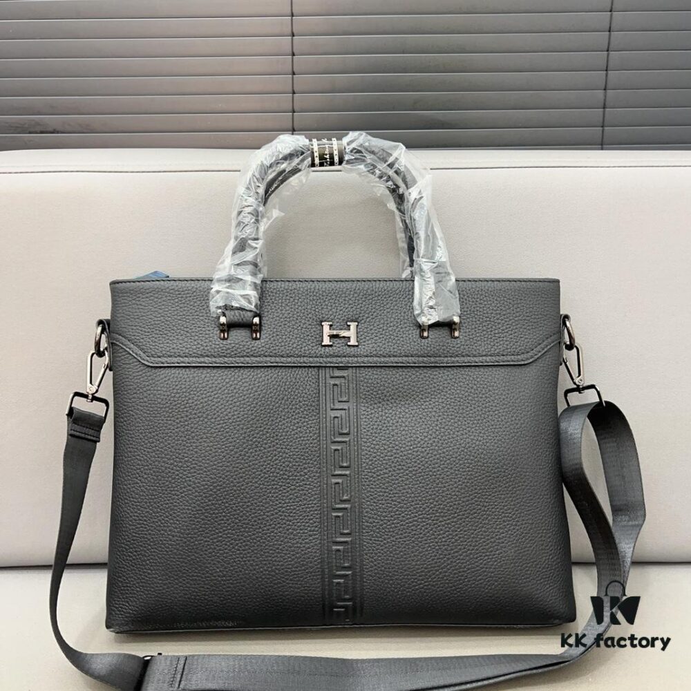 692f16815464a31cf521a5ae Hermès Men's Embossed Calfskin Briefcase - Casual Laptop Handbag with Exquisite Inlay Craftsmanship, Classic and Versatile Design